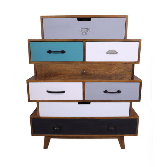 Colourful Jaipur Opus Chest 8 Drawers Side Cabinet - with 4 Legs