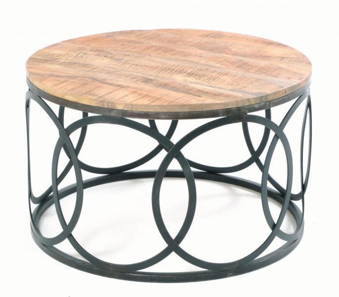 Old Empire Round Lattice Frame Mango Coffee Table