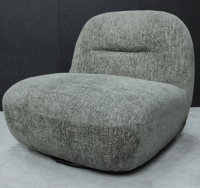 Sienna Oversized Swivel Chair In Boucle Olive