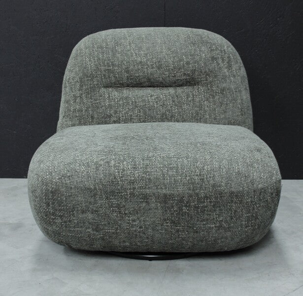 Sienna Oversized Swivel Chair In Boucle Olive