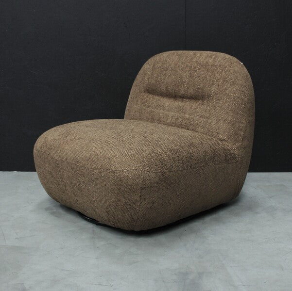 Sienna Oversized Swivel Chair In Boucle Amber