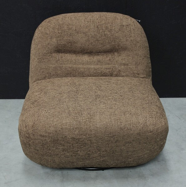 Sienna Oversized Swivel Chair In Boucle Amber