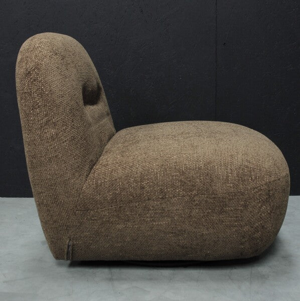 Sienna Oversized Swivel Chair In Boucle Amber