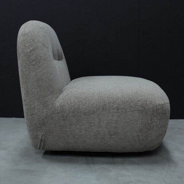 Sienna Oversized Swivel Chair In Boucle Stone