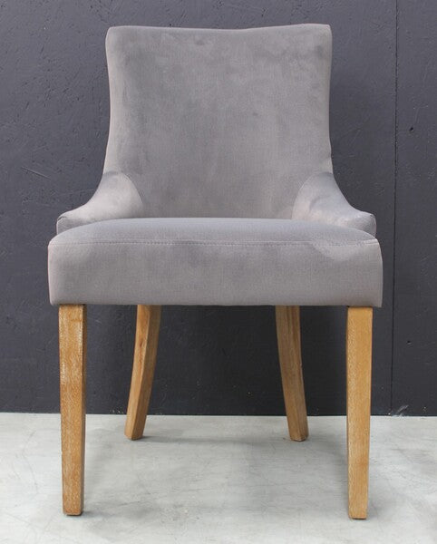 Scott Dining Chair In Velvet Dark Grey