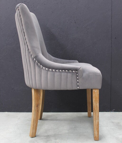 Scott Dining Chair In Velvet Dark Grey