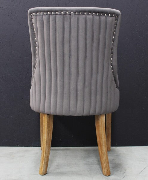 Scott Dining Chair In Velvet Dark Grey