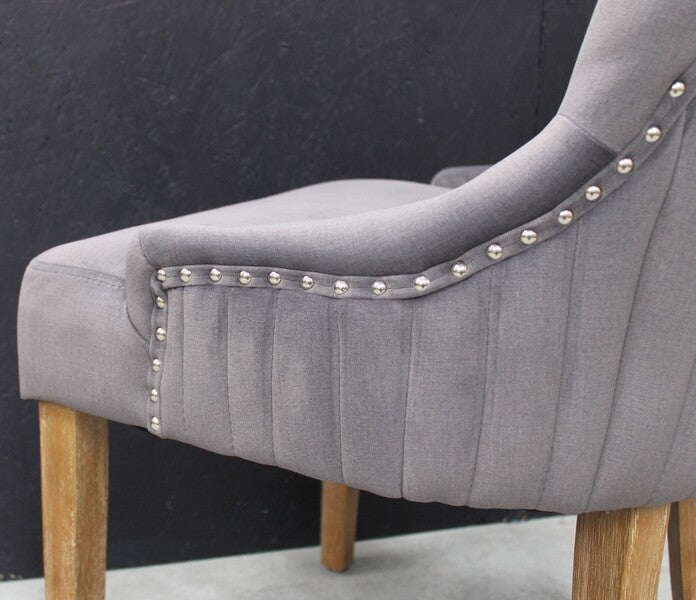 Scott Dining Chair In Velvet Dark Grey